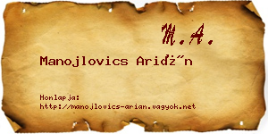 Manojlovics Arián névjegykártya